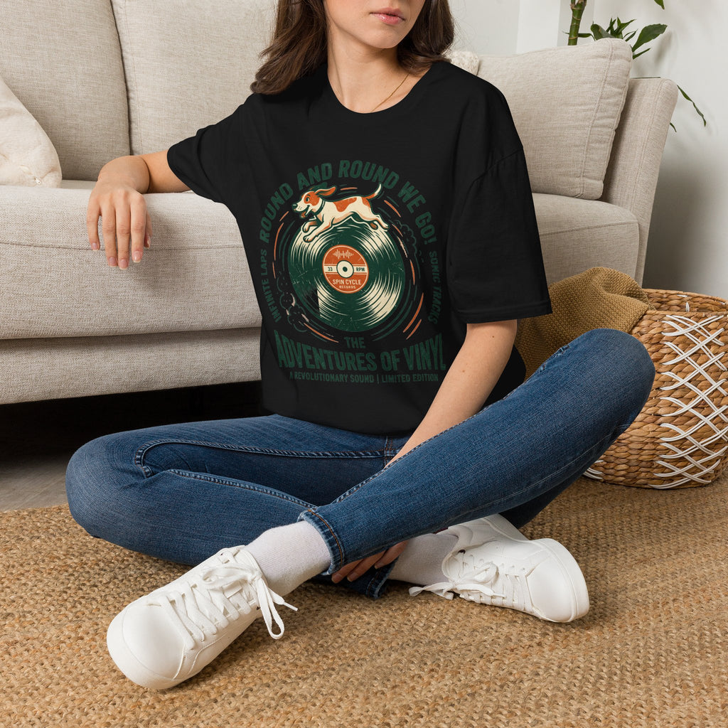 Round and Round We Go Vinyl T-Shirt — The Adventures of Vinyl Retro Record Tee