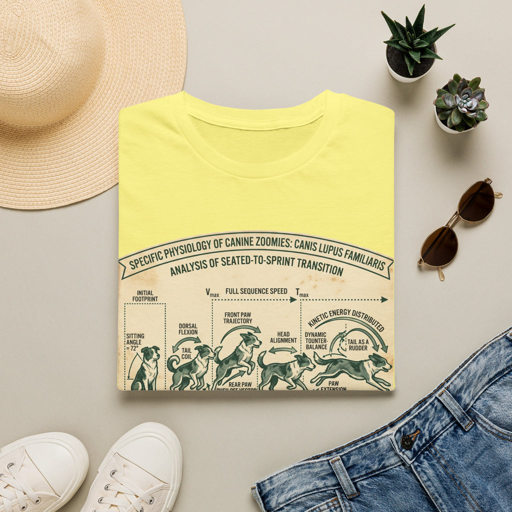 Kinetics of Zoomies T-Shirt — Funny Canine Zoomies Diagram Tee