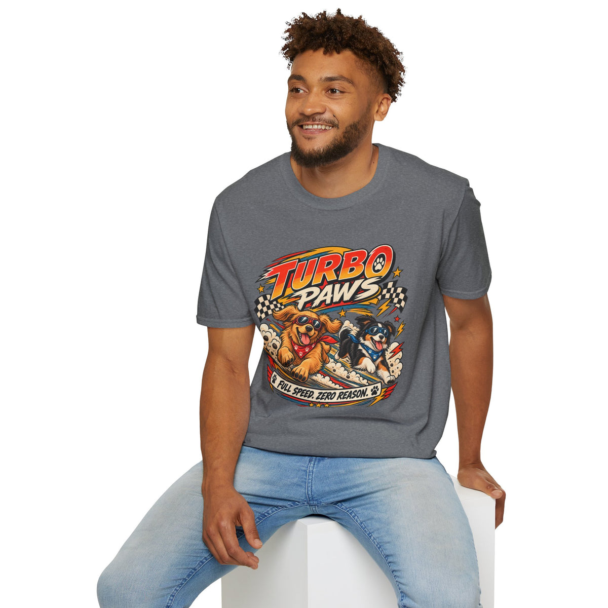 Turbo Paws T-Shirt — Retro Racing Dog Graphic Tee