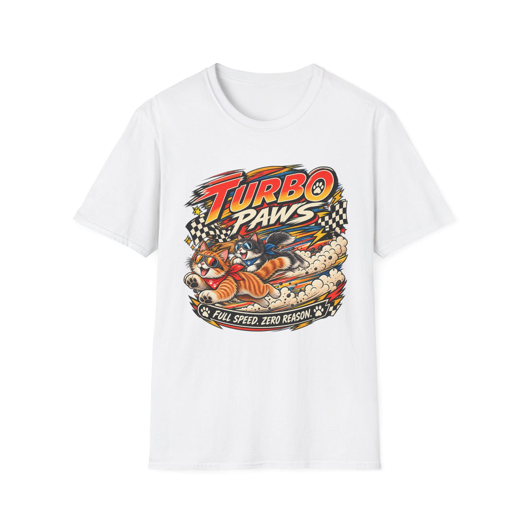 Turbo Paws T-Shirt — Retro Racing Cat Graphic Tee
