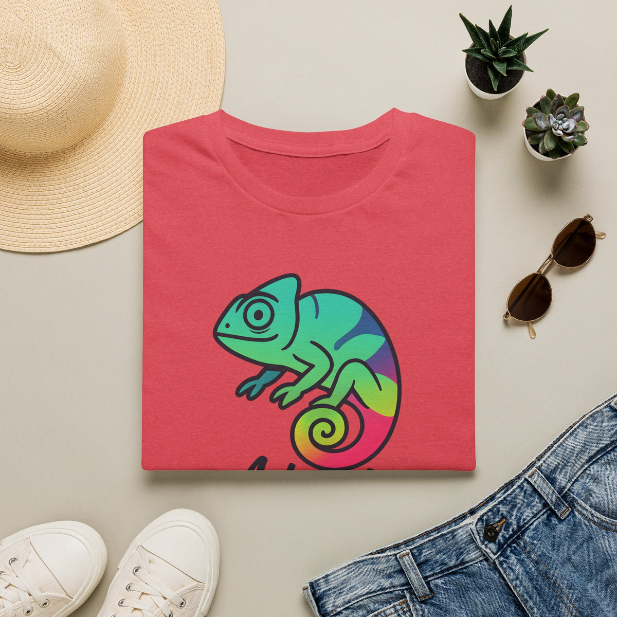 Rainbow Chameleon Logo T-Shirt