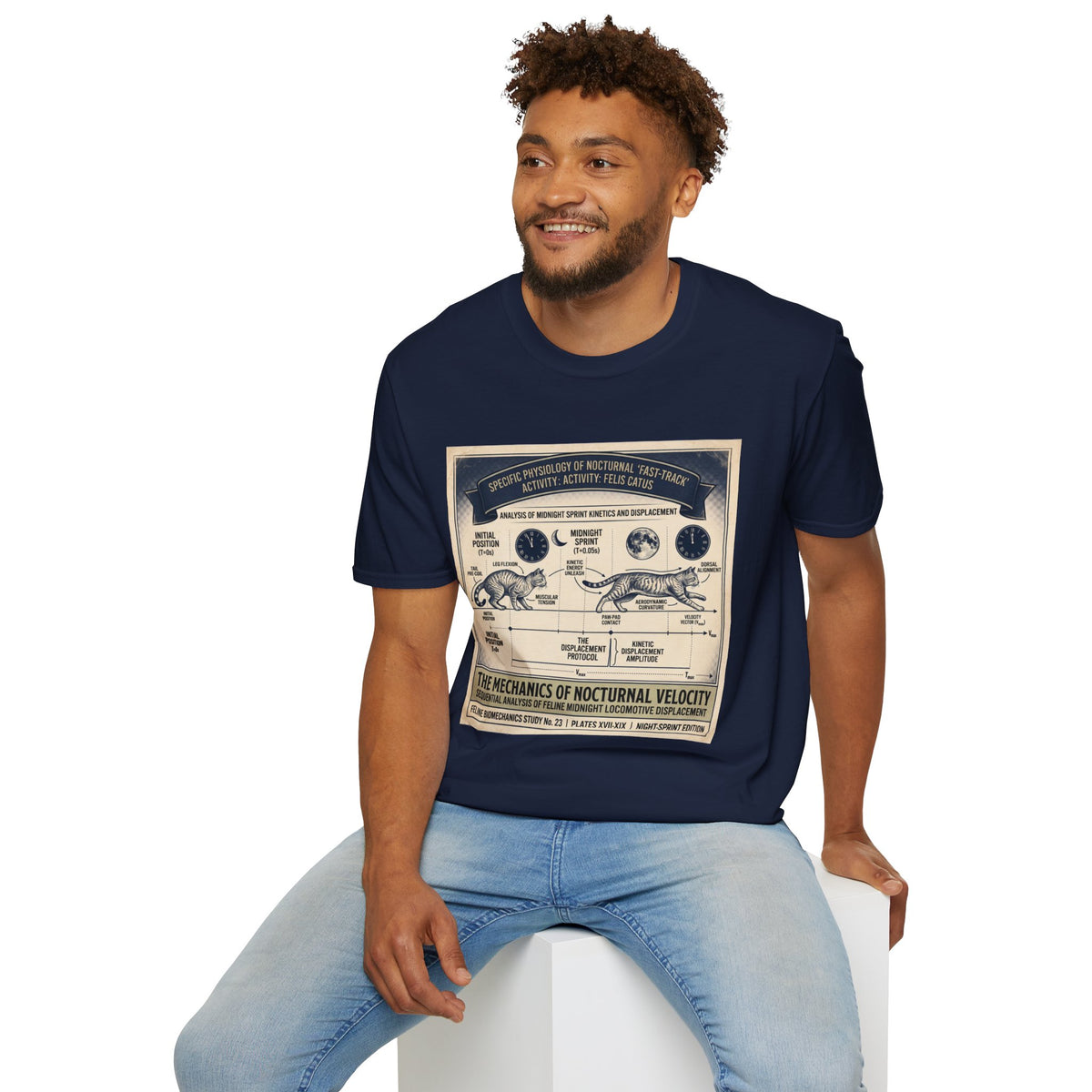 Nocturnal Cat Anatomy T-Shirt – Vintage Feline Physiology Diagram
