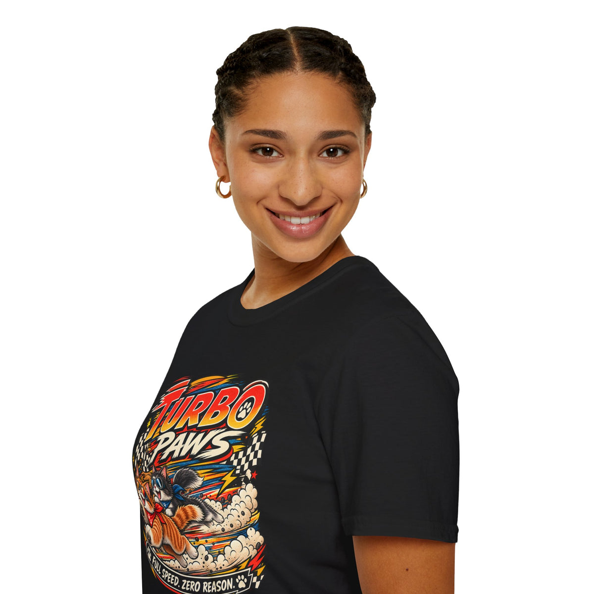 Turbo Paws T-Shirt — Retro Racing Cat Graphic Tee