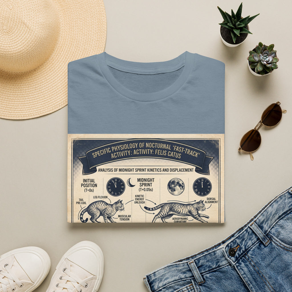 Nocturnal Cat Anatomy T-Shirt – Vintage Feline Physiology Diagram