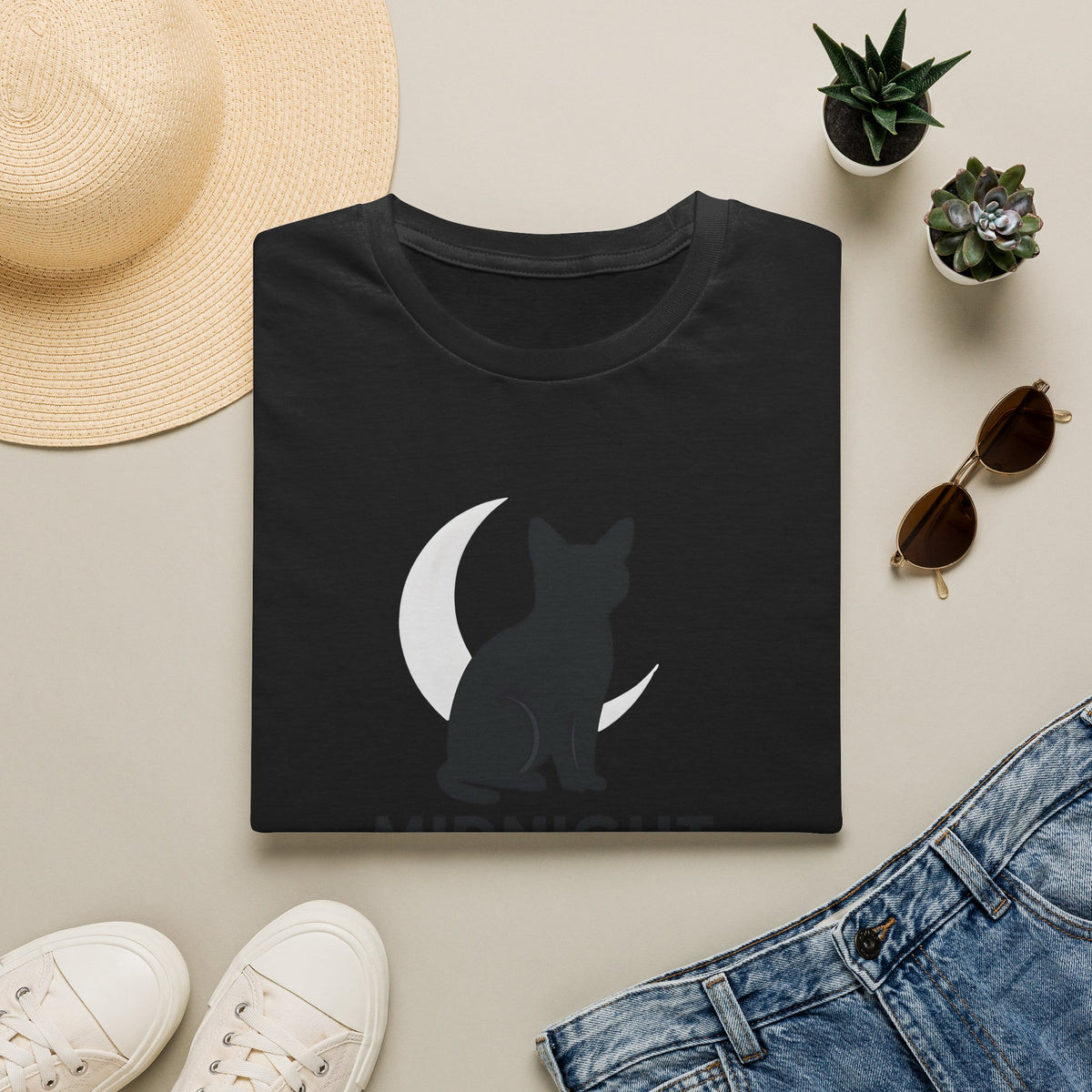 Moonlit Cat Silhouette T-Shirt