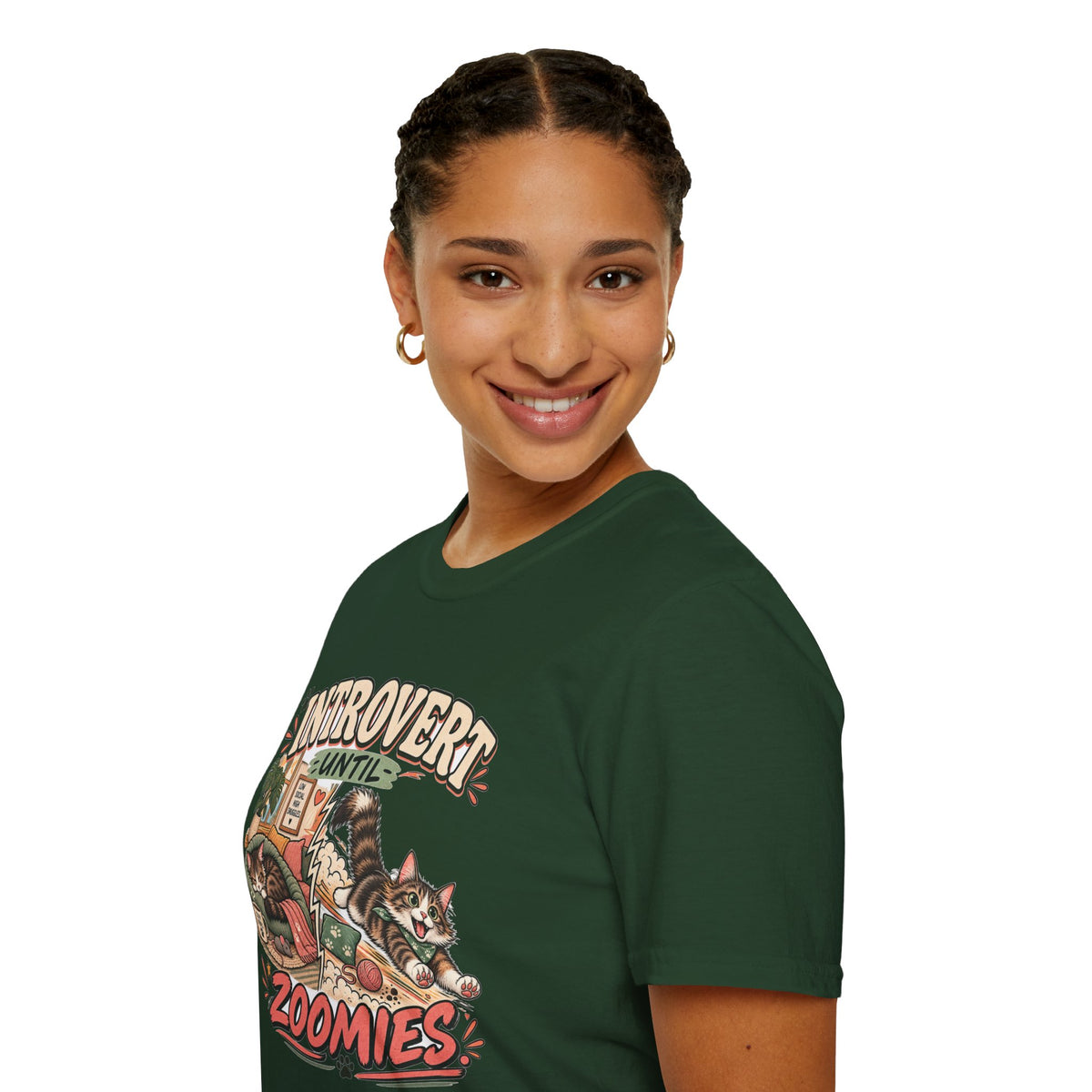 Introvert Until Zoomies T-Shirt — Cute Cat Nap & Play Graphic Tee