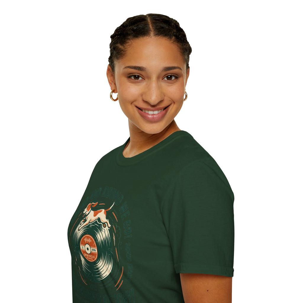 Round and Round We Go Vinyl T-Shirt — The Adventures of Vinyl Retro Record Tee