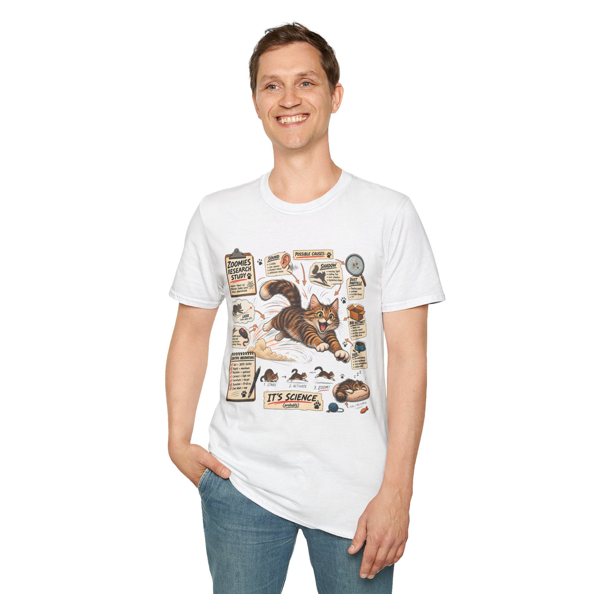 Cat Science T-Shirt — “It’s Science” Zoomies Research Design