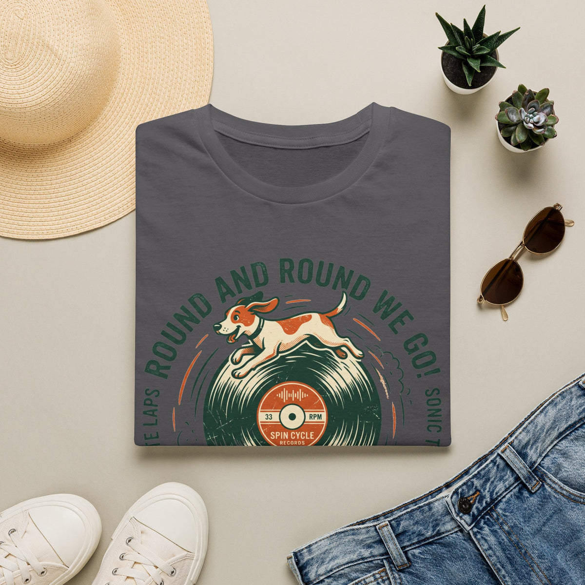 Round and Round We Go Vinyl T-Shirt — The Adventures of Vinyl Retro Record Tee