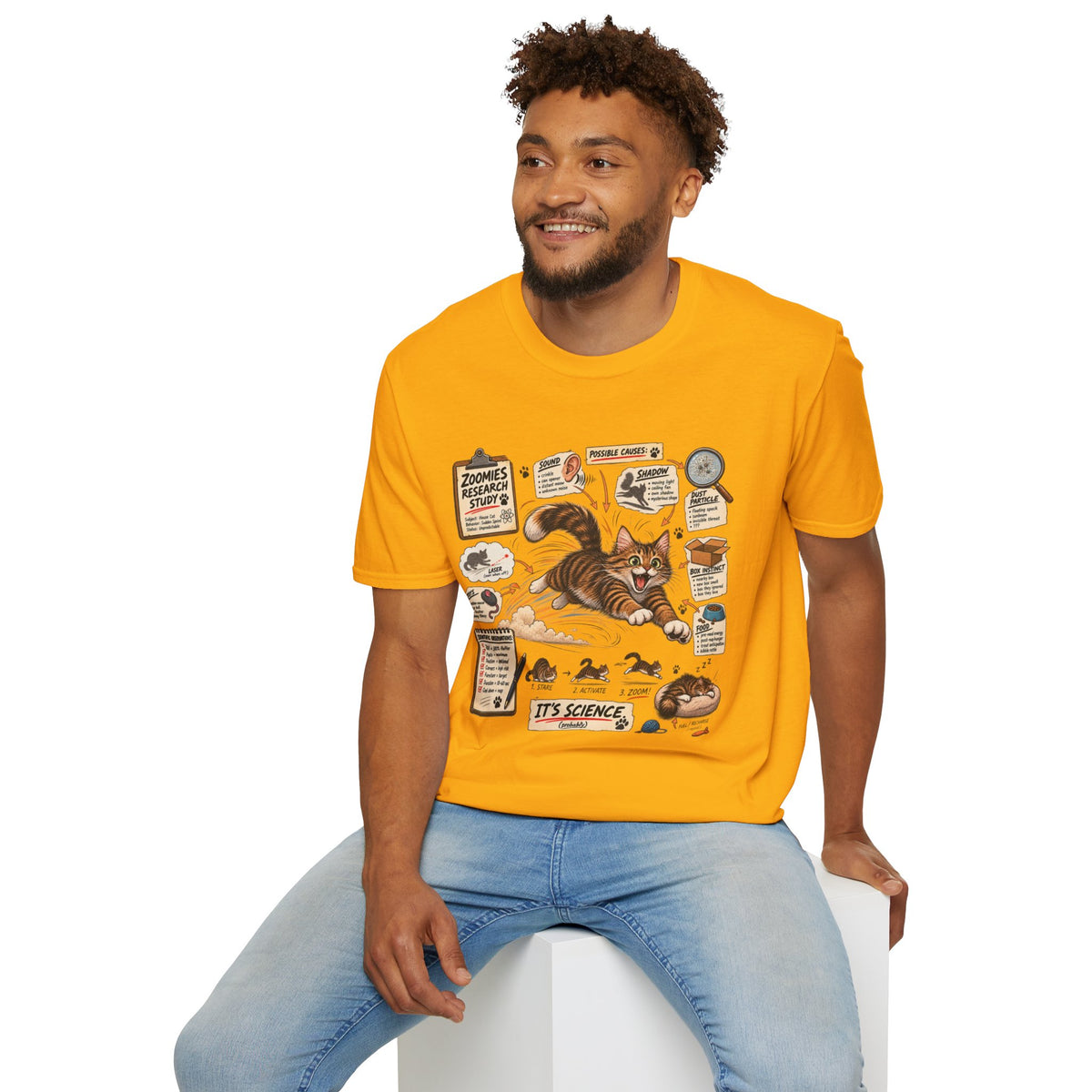 Cat Science T-Shirt — “It’s Science” Zoomies Research Design