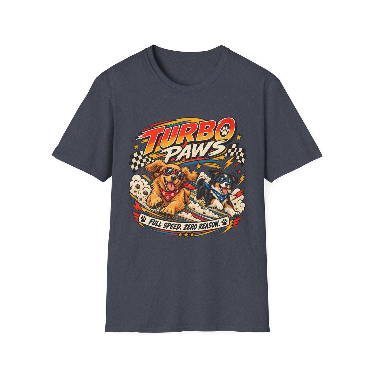 Turbo Paws T-Shirt — Retro Racing Dog Graphic Tee