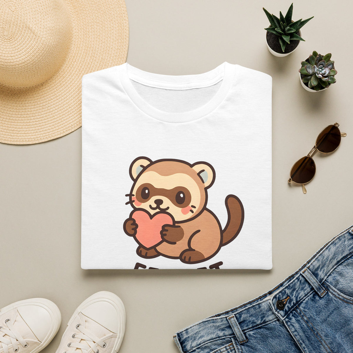 Ferret Holding Heart T-Shirt