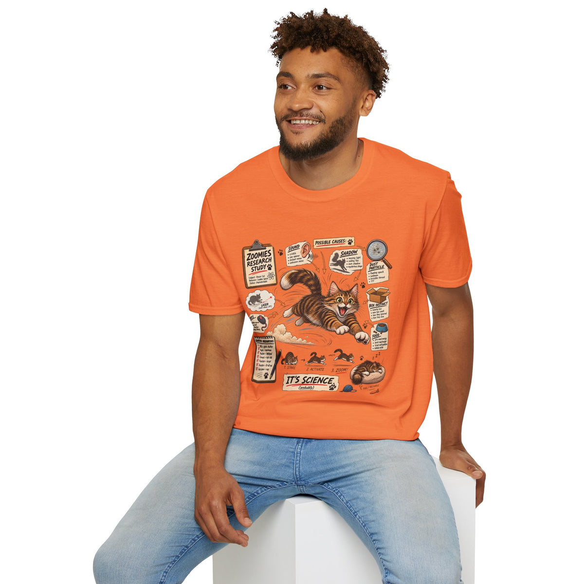 Cat Science T-Shirt — “It’s Science” Zoomies Research Design