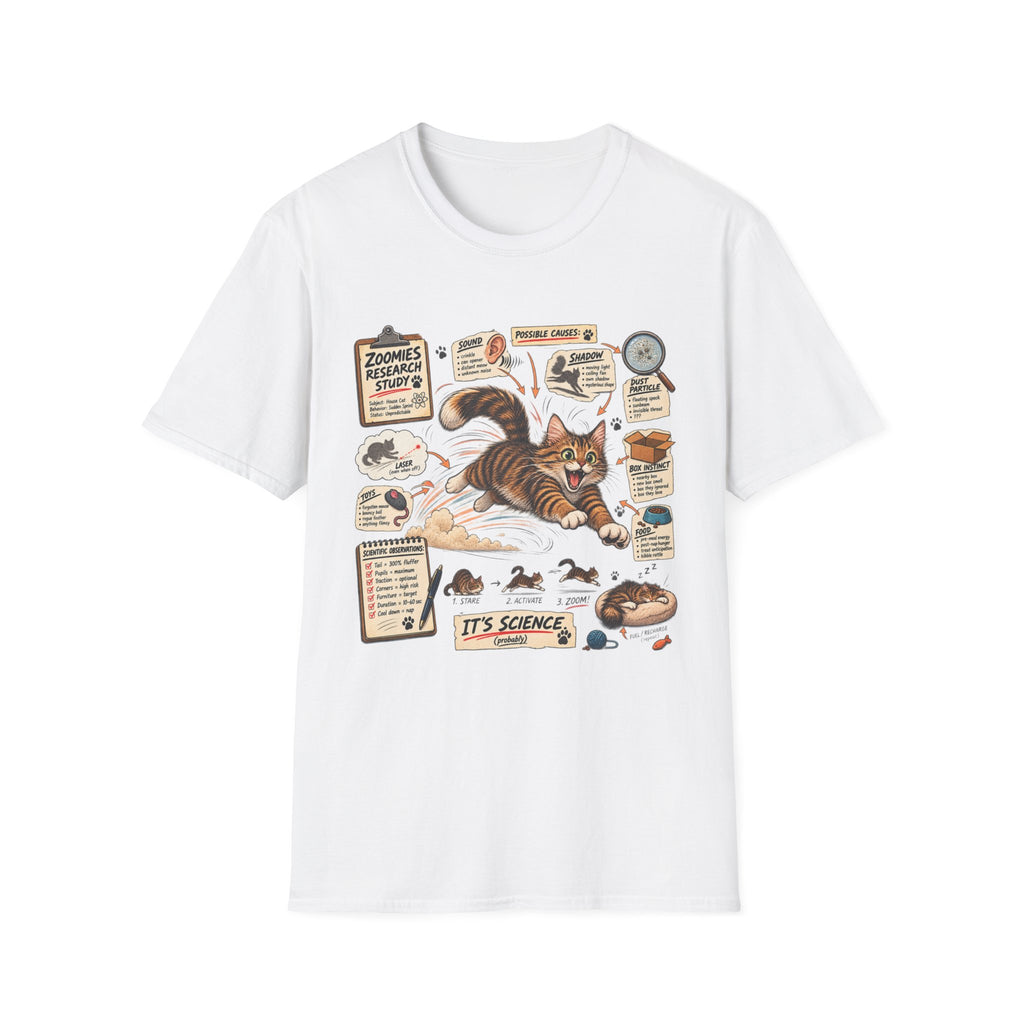 Cat Science T-Shirt — “It’s Science” Zoomies Research Design