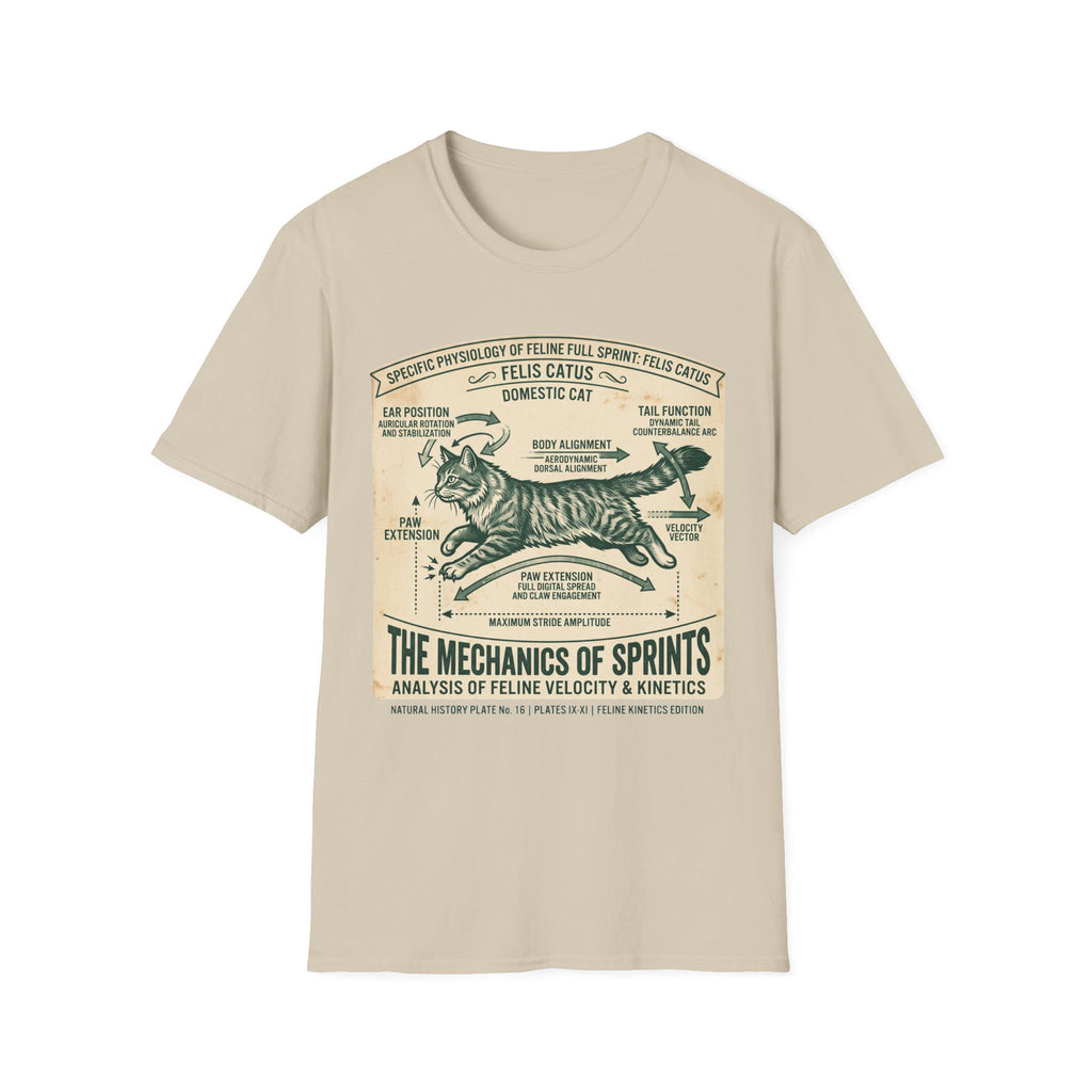 Cat Sprint Anatomy T-Shirt — Felis Catus Vintage Scientific Illustration Tee