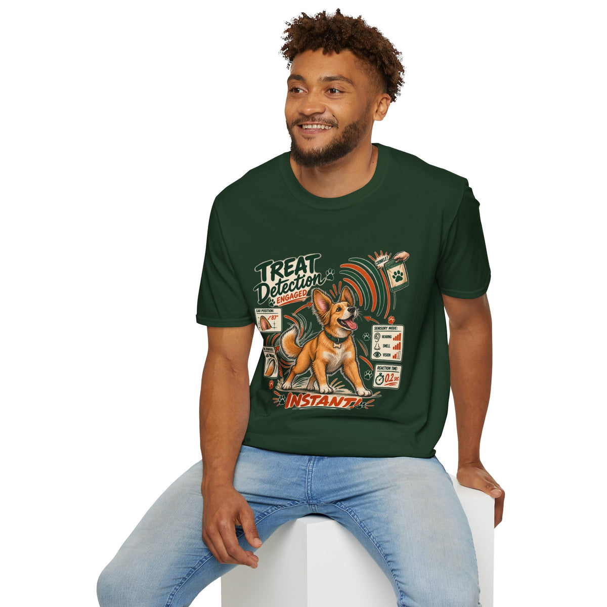 Dog Treat Detection T-Shirt — Funny Corgi ‘Treat Detection: Engaged’ Tee