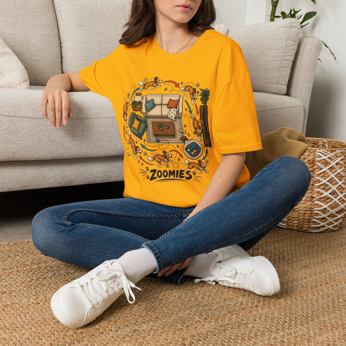 Zoomies Dog T-Shirt — Playful Puppy Housewarming Tee