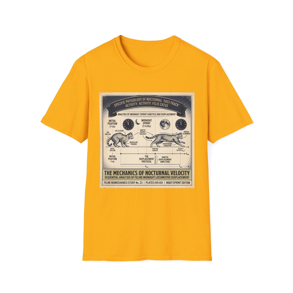 Nocturnal Cat Anatomy T-Shirt – Vintage Feline Physiology Diagram