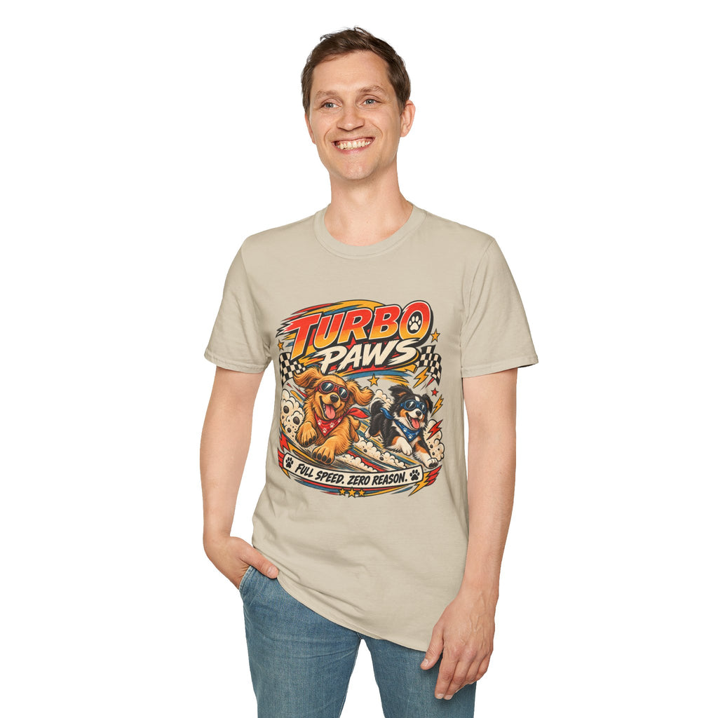 Turbo Paws T-Shirt — Retro Racing Dog Graphic Tee