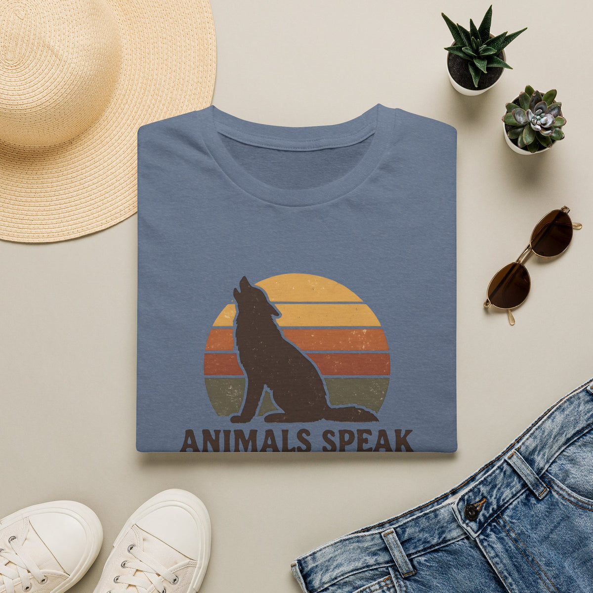 Wolf Silhouette at Sunset T-Shirt