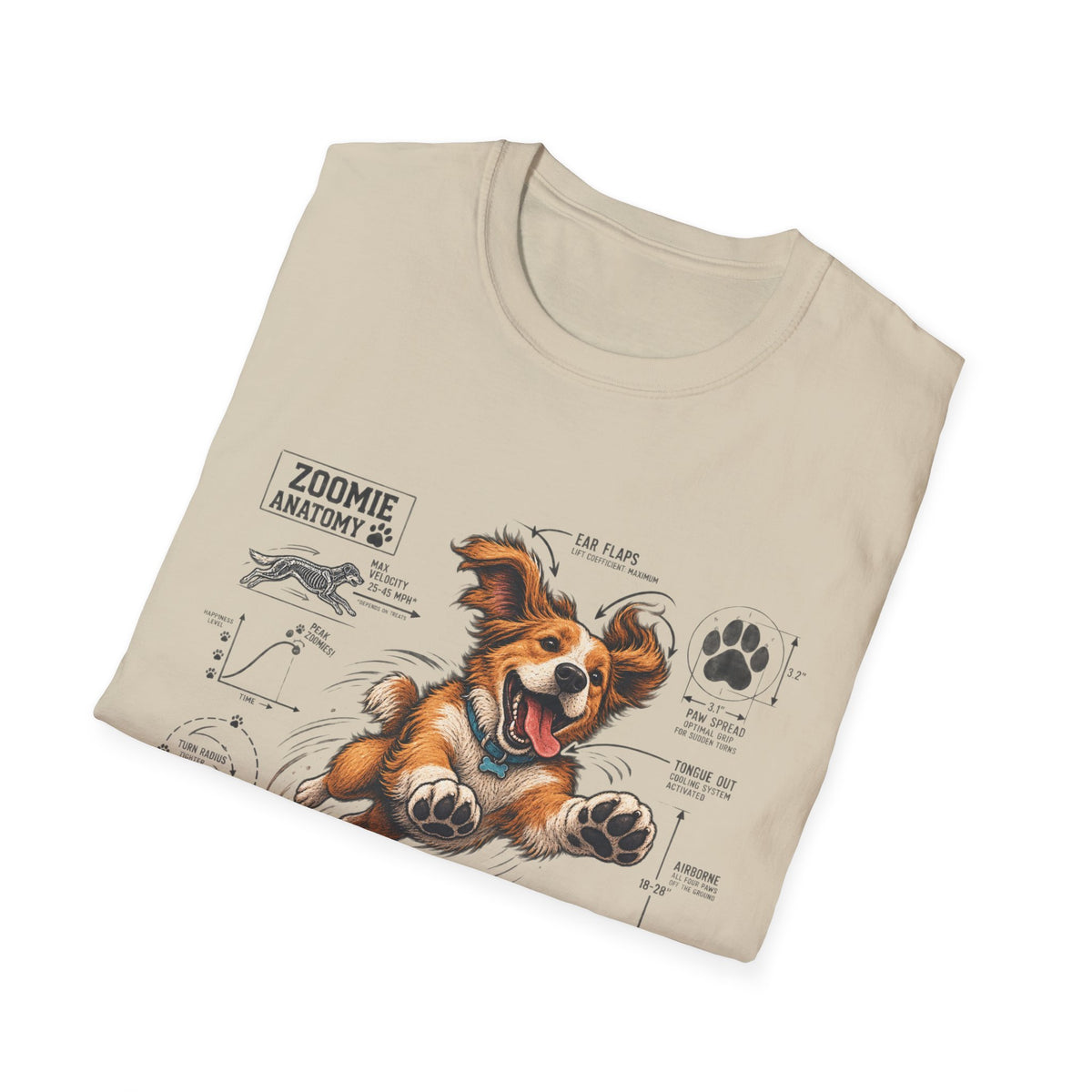 Dog Zoomies T-Shirt — Cute Playful Puppy Anatomy Graphic Tee