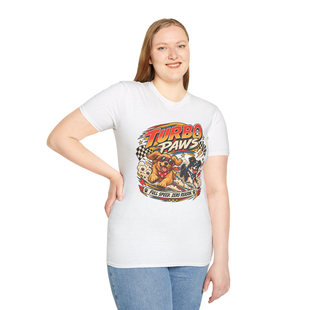 Turbo Paws T-Shirt — Retro Racing Dog Graphic Tee