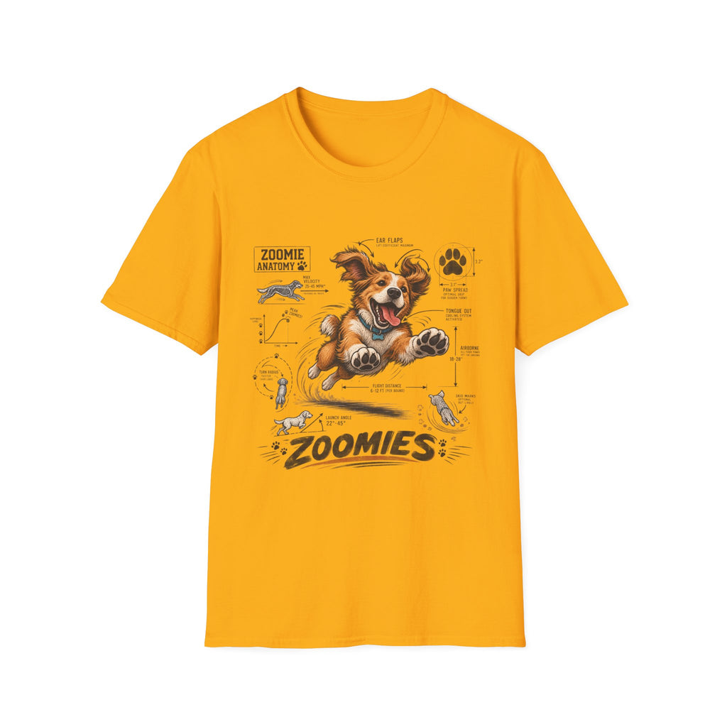 Dog Zoomies T-Shirt — Cute Playful Puppy Anatomy Graphic Tee