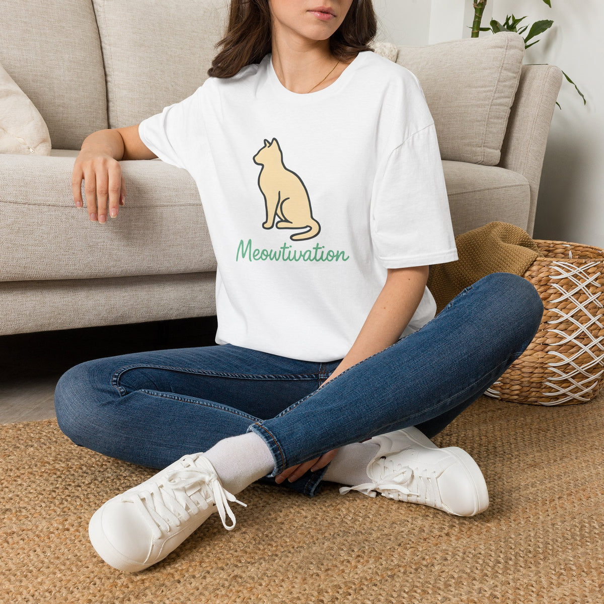 Meowtivation Cat Illustration T-Shirt