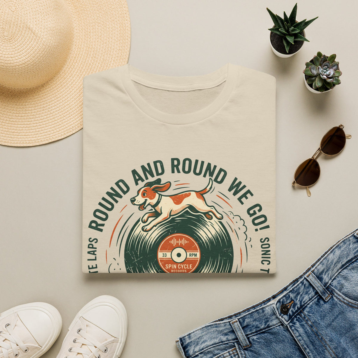 Round and Round We Go Vinyl T-Shirt — The Adventures of Vinyl Retro Record Tee