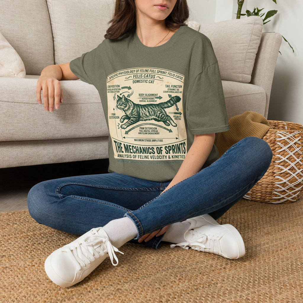 Cat Sprint Anatomy T-Shirt — Felis Catus Vintage Scientific Illustration Tee