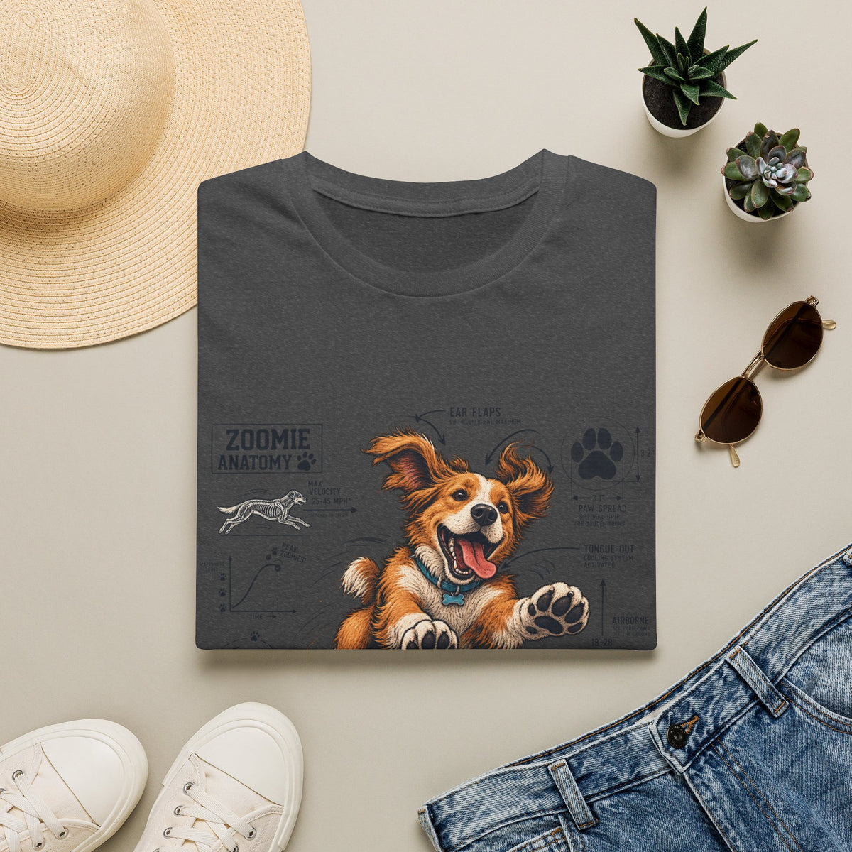 Dog Zoomies T-Shirt — Cute Playful Puppy Anatomy Graphic Tee
