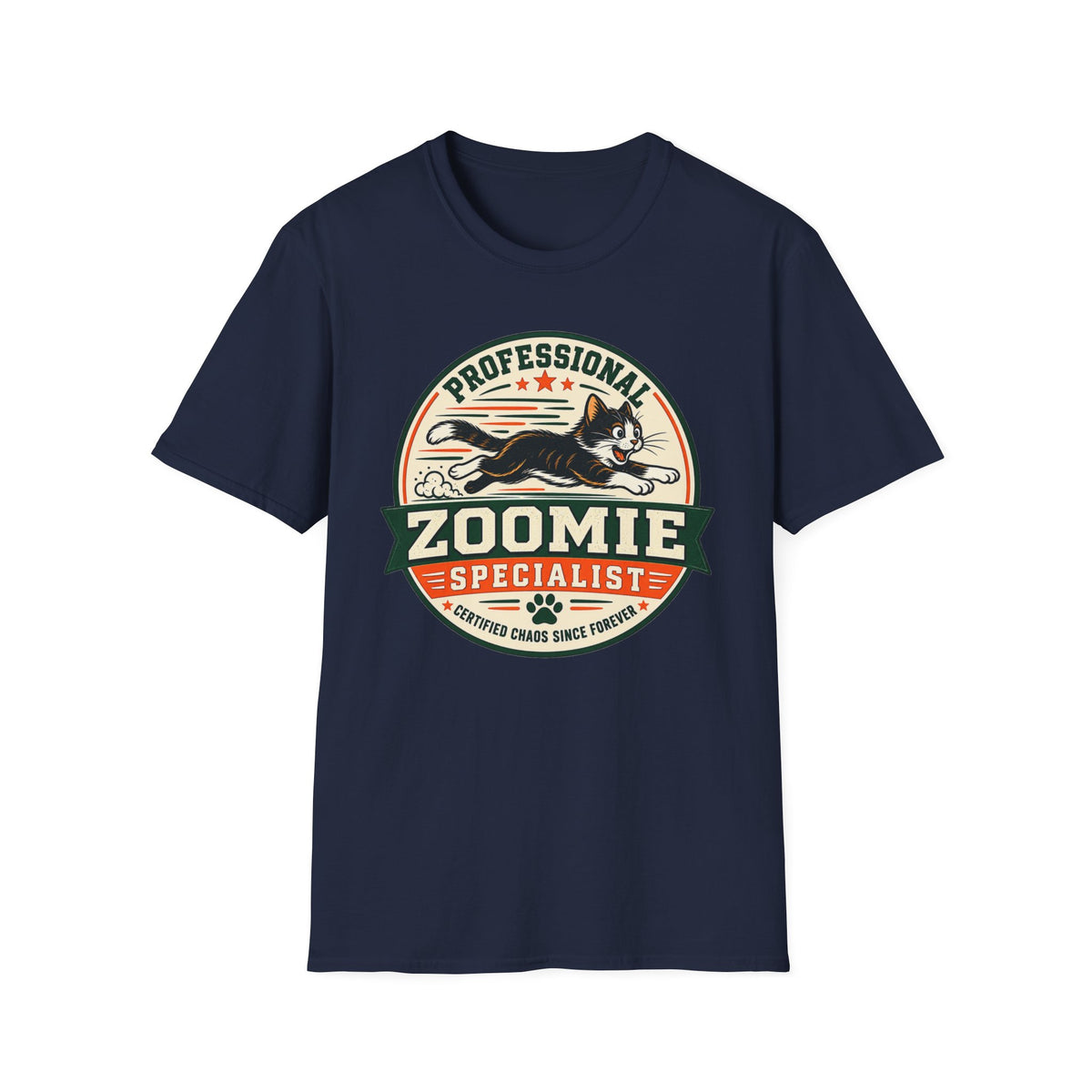 Professional Zoomie Specialist T-Shirt — Funny Cat Zoomies Tee