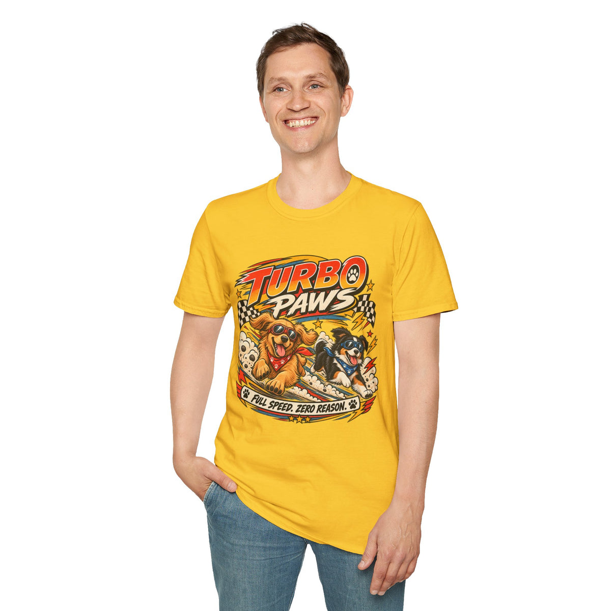 Turbo Paws T-Shirt — Retro Racing Dog Graphic Tee