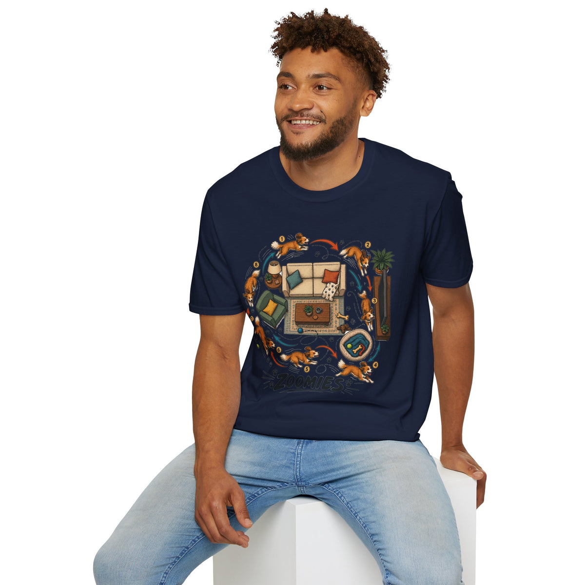 Zoomies Dog T-Shirt — Playful Puppy Housewarming Tee