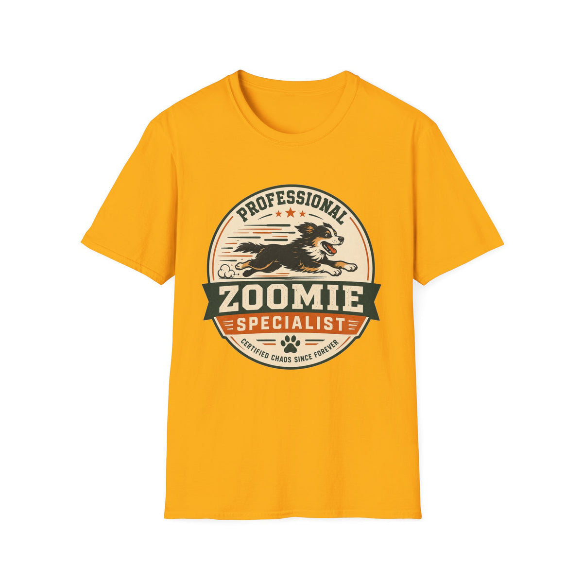 Professional Zoomie Specialist T-Shirt — Funny Dog Running Tee for Dog Lovers