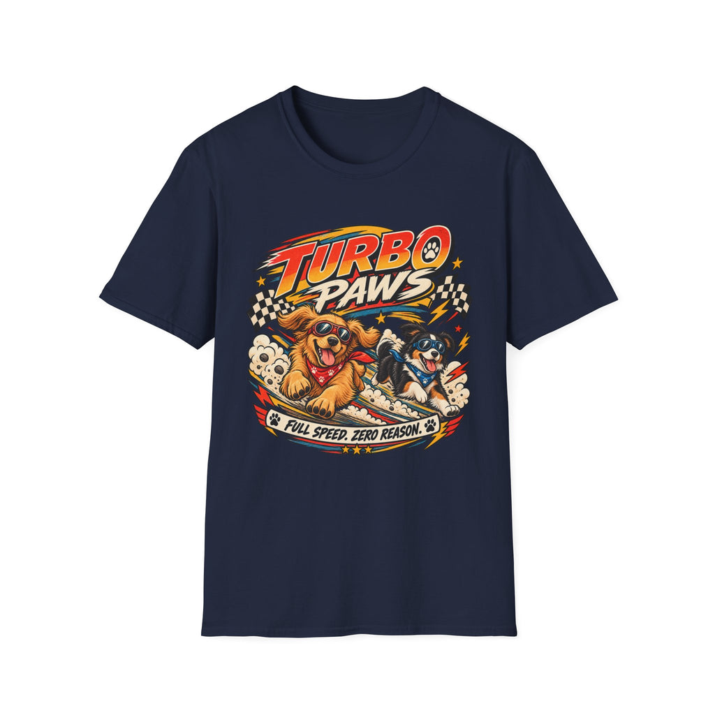 Turbo Paws T-Shirt — Retro Racing Dog Graphic Tee