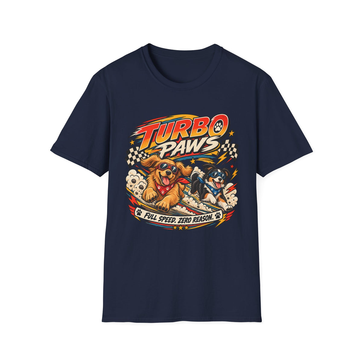 Turbo Paws T-Shirt — Retro Racing Dog Graphic Tee