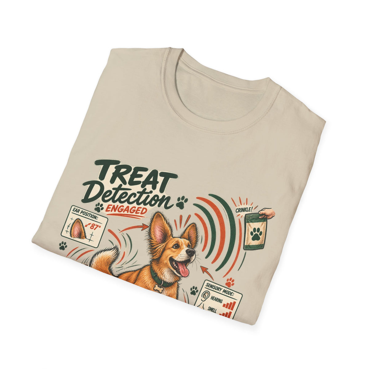Dog Treat Detection T-Shirt — Funny Corgi ‘Treat Detection: Engaged’ Tee
