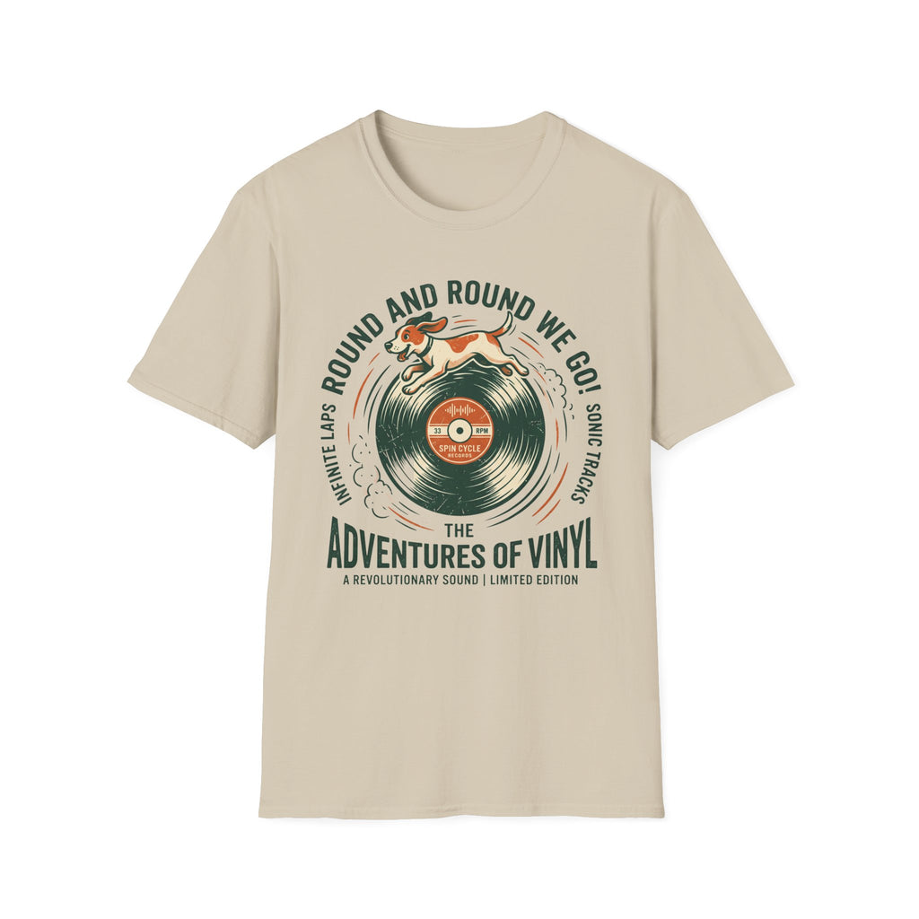 Round and Round We Go Vinyl T-Shirt — The Adventures of Vinyl Retro Record Tee
