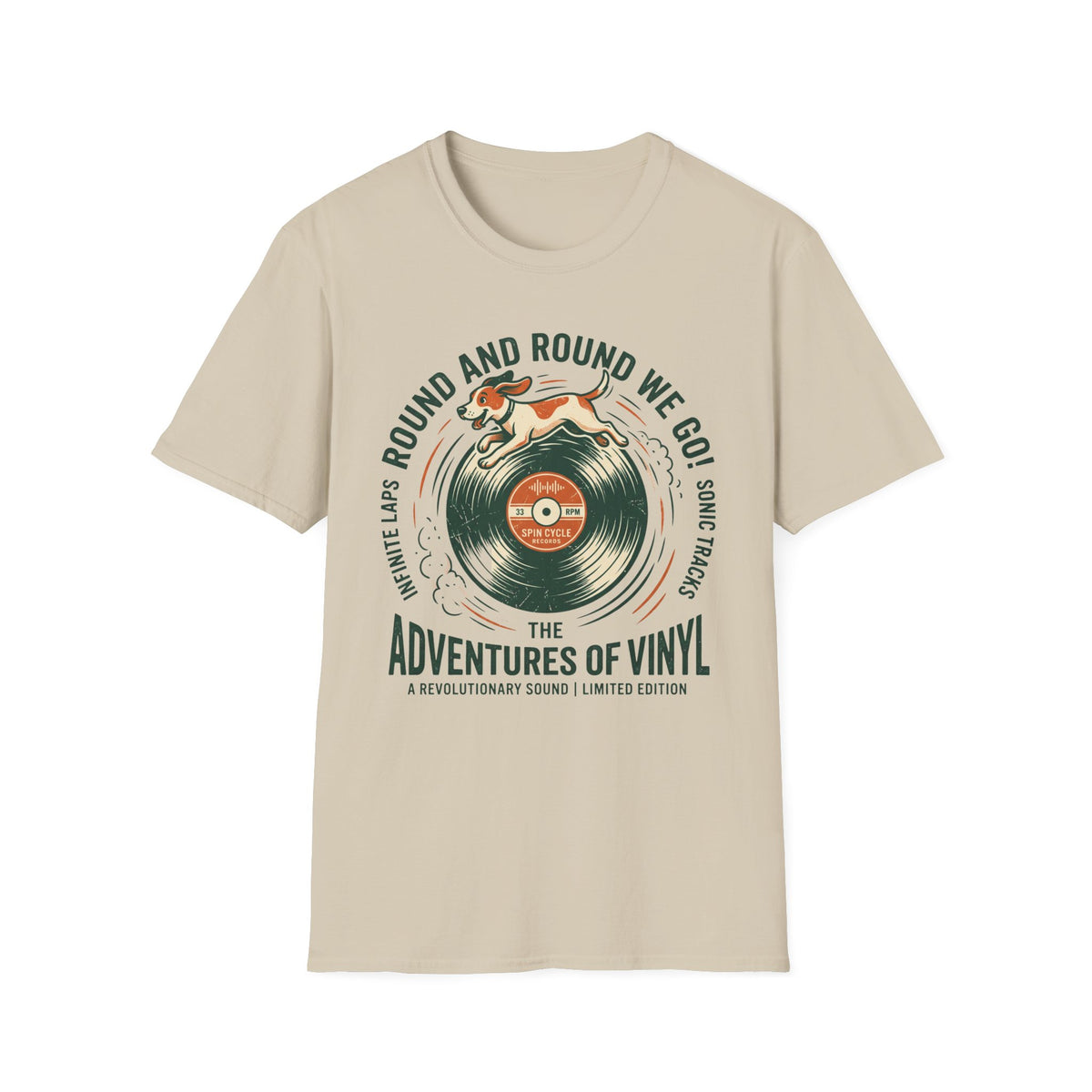 Round and Round We Go Vinyl T-Shirt — The Adventures of Vinyl Retro Record Tee