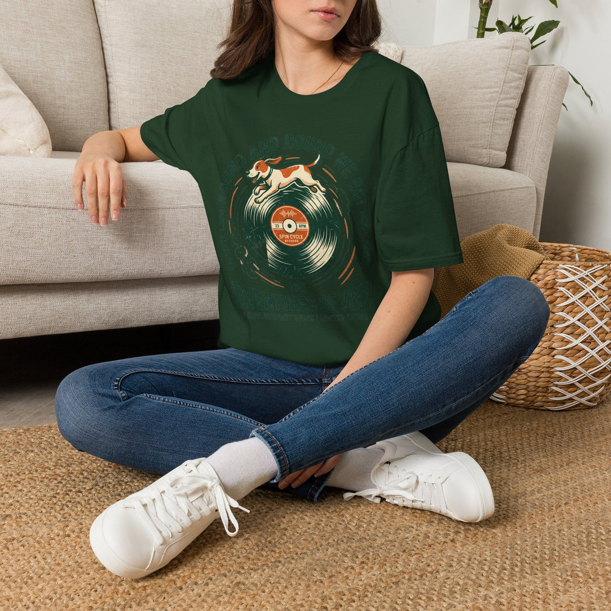 Round and Round We Go Vinyl T-Shirt — The Adventures of Vinyl Retro Record Tee