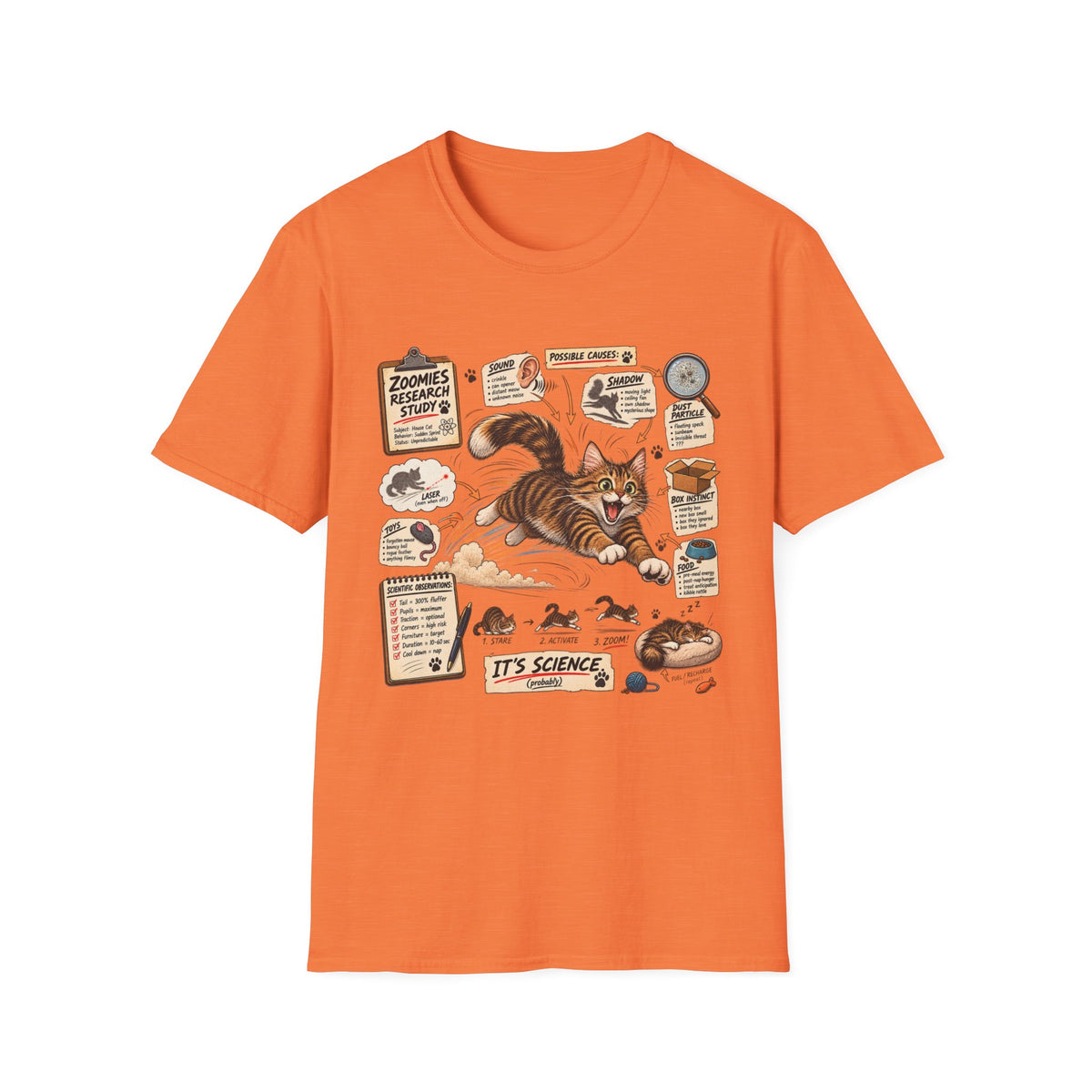 Cat Science T-Shirt — “It’s Science” Zoomies Research Design