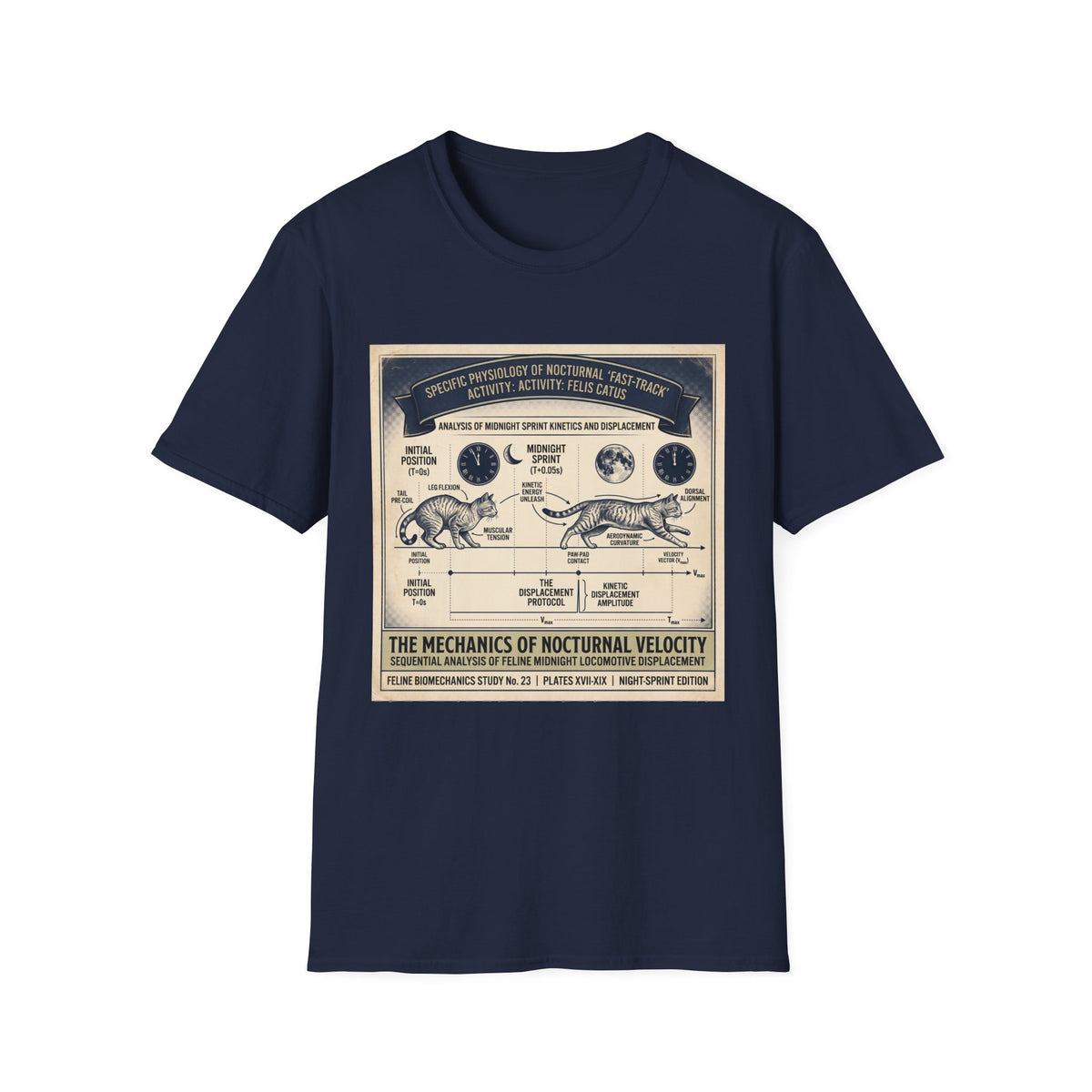 Nocturnal Cat Anatomy T-Shirt – Vintage Feline Physiology Diagram