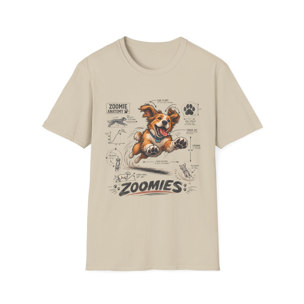 Dog Zoomies T-Shirt — Cute Playful Puppy Anatomy Graphic Tee