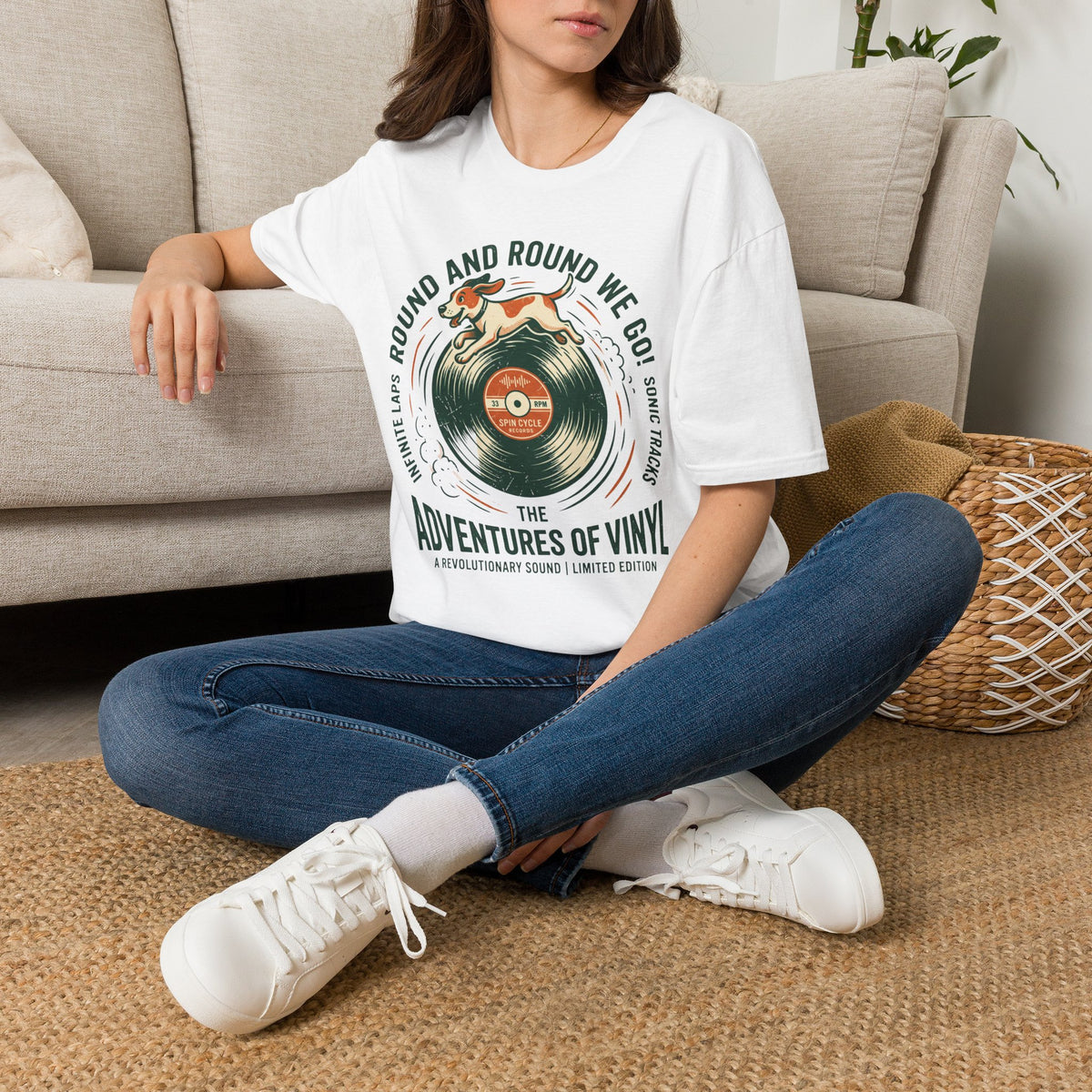 Round and Round We Go Vinyl T-Shirt — The Adventures of Vinyl Retro Record Tee