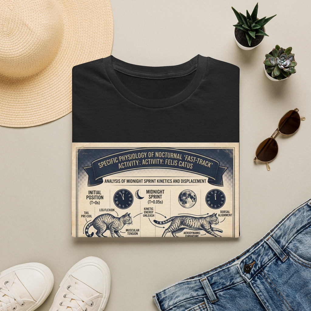 Nocturnal Cat Anatomy T-Shirt – Vintage Feline Physiology Diagram