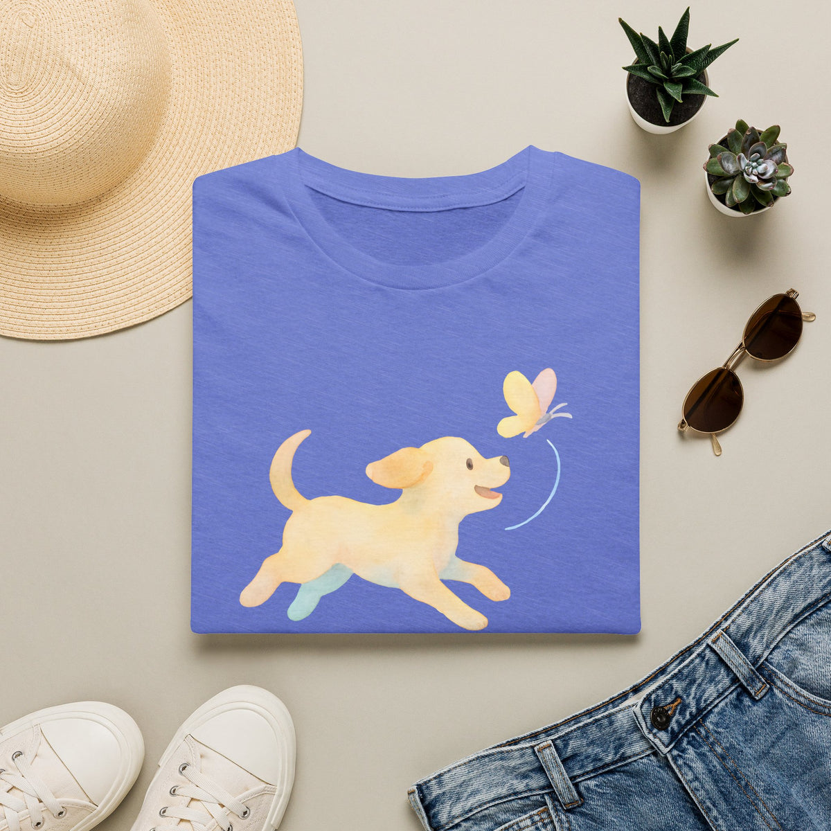Dog Chasing Butterfly T-Shirt