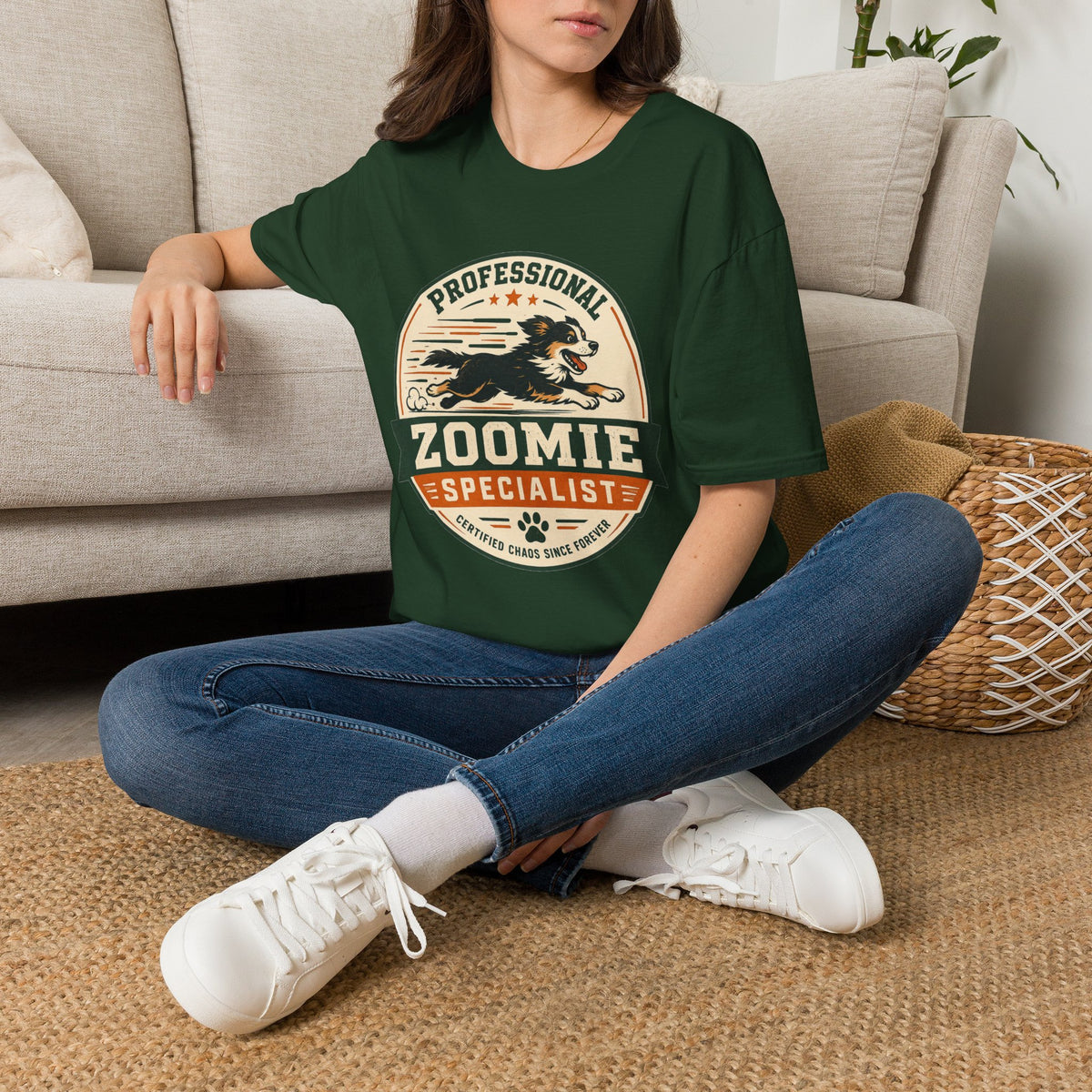 Professional Zoomie Specialist T-Shirt — Funny Dog Running Tee for Dog Lovers