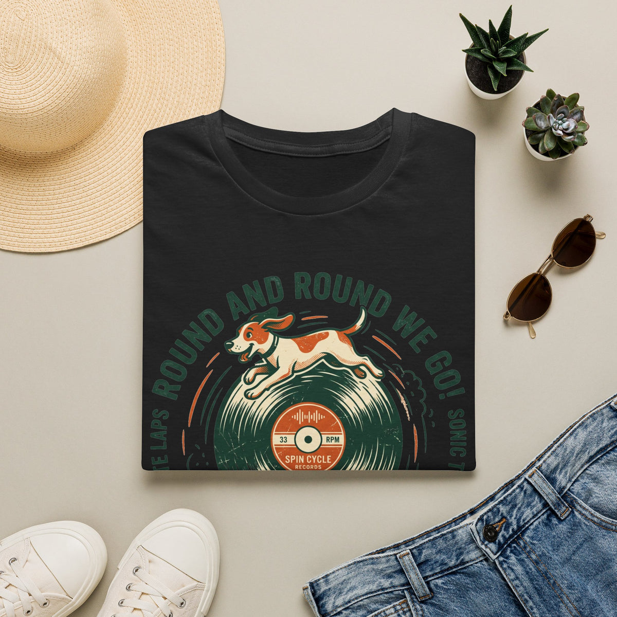 Round and Round We Go Vinyl T-Shirt — The Adventures of Vinyl Retro Record Tee