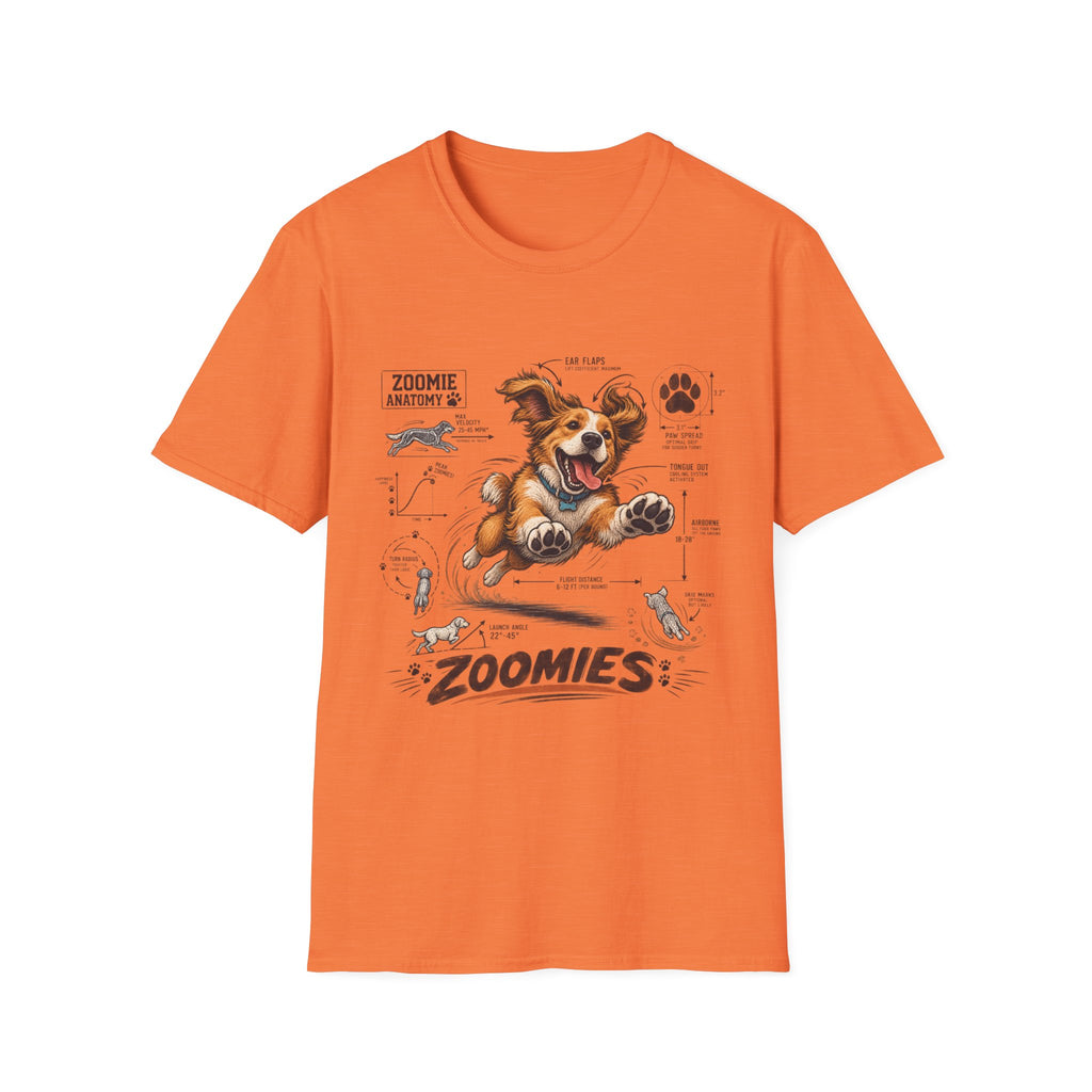 Dog Zoomies T-Shirt — Cute Playful Puppy Anatomy Graphic Tee